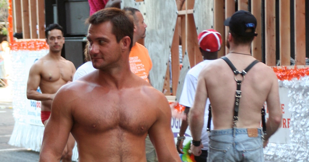 Male gay pride participants