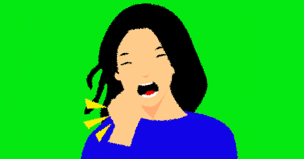 Woman coughing